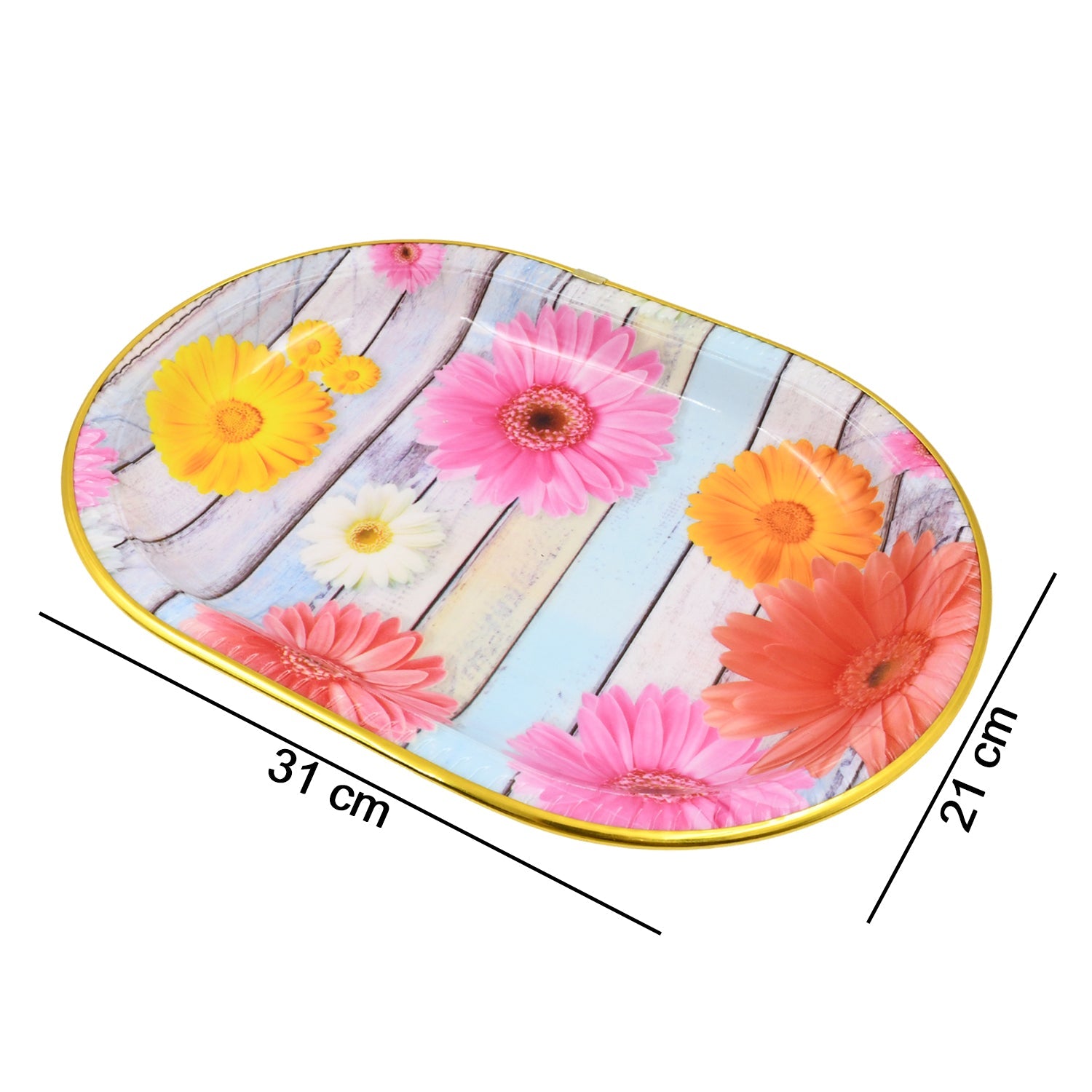 Medium Plastic Flower Printed Design Serving Tray Medium Plastic Flower Printed Design Serving Tray